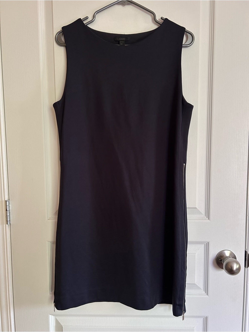 COS Black Sleeveless Mini Shift Dress with Side Zip